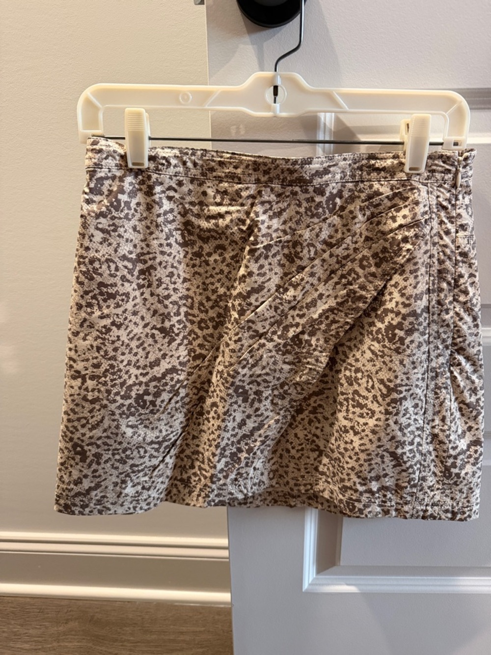 Free People Beige and Brown Leopard-Print Mini Skirt